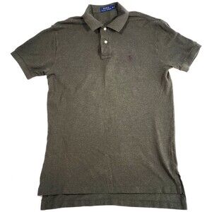 Polo Ralph Lauren Polo Shirt Mens M Olive Green Short Sleeve Purple Pony Cotton
